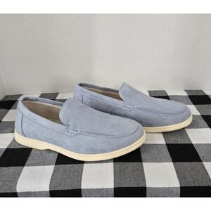 Old Money Brand  Men's Loafers Blue Suede Casual Shoes Slip On Men's Size 6